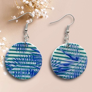 432. Színes mintás fülbevaló - Meska.hu