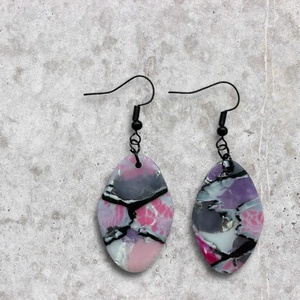 433. Színes fülbevaló, Ékszer, Fülbevaló, Lógó fülbevaló, Gyurma, MESKA