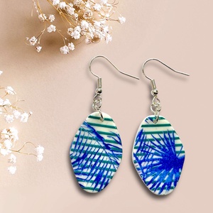 436. Színes mintás fülbevaló - Meska.hu