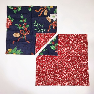 Kétoldalas karácsonyi szalvéta: piros-kék/ 2 db - karácsony - karácsonyi lakásdekoráció - ünnepi asztaldekoráció - Meska.hu