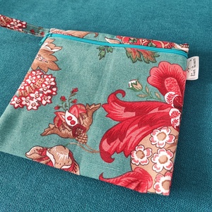 Keleties türkiz-piros nasi-tasi, Táska & Tok, Uzsonna- & Ebéd tartó, Szendvics csomagoló, Varrás, MESKA