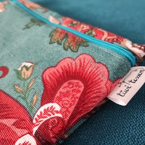 Keleties türkiz-piros nasi-tasi - táska & tok - uzsonna- & ebéd tartó - szendvics csomagoló - Meska.hu