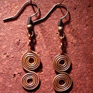 kettős csiga fülbevaló - Meska.hu