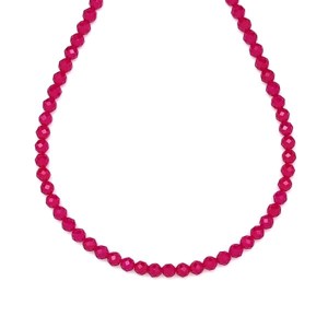 Rubin szintetikus fazettált golyó 3-3,5mm  ékszerkészítő alapanyag (füzér), Kellékek & szerszámok, Ásvány alapanyag, Ásványfüzér, , MESKA