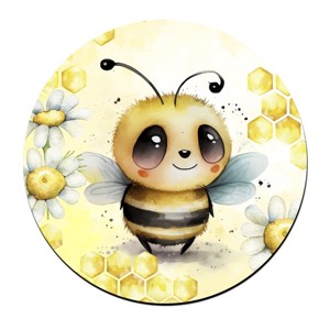 3 db cuki méhecskés kör alakú alátét szett (#19) -  - Meska.hu