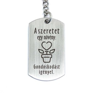 A szeretet egy növény acél medálos kulcstartó, Táska & Tok, Kulcstartó & Táskadísz, Kulcstartó, , MESKA