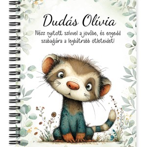 Személyre szabható - Játékos felfedező, a vadászgörény mintás A6-os füzet, Otthon & Életmód, Papír, írószer, Jegyzetfüzet & Napló, , MESKA