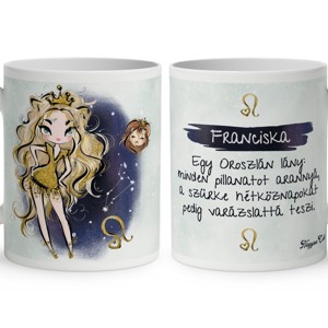 Személyre szabható - Szőke hajú Csini Oroszlán lány mintás bögre, Otthon & Életmód, Konyhafelszerelés, tálalás, Tálalás, Bögre & Csésze, , MESKA