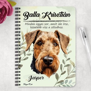 Személyre szabható - Welsh terrier portré mintás A6-os füzet - otthon & életmód - papír, írószer - jegyzetfüzet & napló - Meska.hu