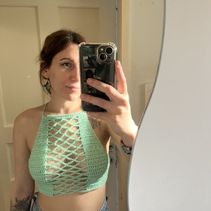 Seafoam crop top - ruha & divat - női ruha - top - Meska.hu