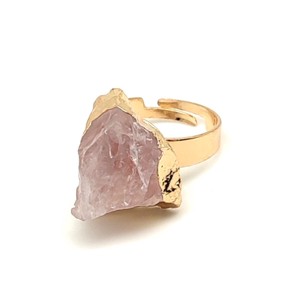 Szívenergia nyers rózsakvarc állítható gyűrű 15�20mm, Ékszer, Gyűrű, Gyöngyös gyűrű, , MESKA