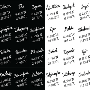 Magyar települések földrajzi koordinátái � nyomtatható poszter - otthon & életmód - dekoráció - kép & falikép - poszter - Meska.hu
