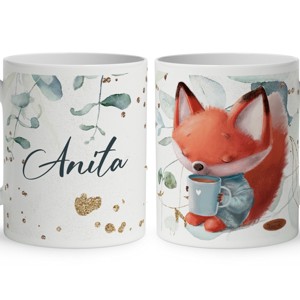 Kérd a neveddel - Kávés róka mintás bögre, Otthon & Életmód, Konyhafelszerelés, tálalás, Tálalás, Bögre & Csésze, , MESKA