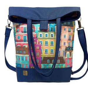 SuziartBag Sötétkék házikós 3in1 táska, Táska & Tok, Kézitáska & válltáska, Válltáska, , MESKA