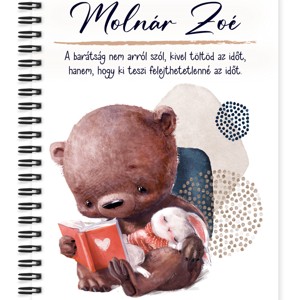 Személyre szabható - Maci és Nyuszi mintás A5-ös füzet, Otthon & Életmód, Papír, írószer, Jegyzetfüzet & Napló, , MESKA