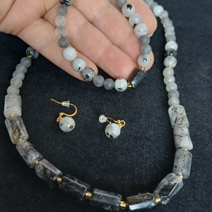 Turmalinkvarc szett- védelem és tisztaság köve - ékszer - karkötő - ásványkarkötő - Meska.hu