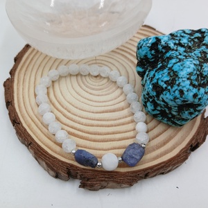 Tanzanit-Hegyikristály- a lelki tisztaság fénye - ékszer - karkötő - ásványkarkötő - Meska.hu