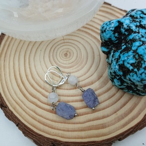 Tanzanit füli- a belső bölcsesség köve, Ékszer, Fülbevaló, Lógó fülbevaló, Ékszerkészítés, MESKA