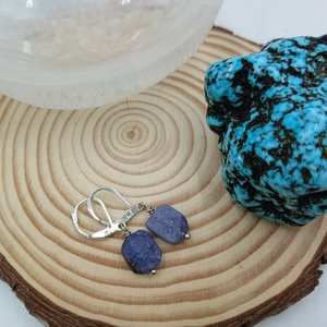 Tanzanit füli- a belső bölcsesség köve - ékszer - fülbevaló - lógó fülbevaló - Meska.hu