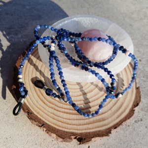 Szodalit ásvány szemüveglánc - ékszer - nyaklánc - hosszú nyaklánc - Meska.hu
