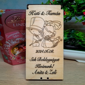 Esküvői pénzátadó doboz!, Esküvő, Emlék & Ajándék, Nászajándék, Esküvői pénzátadó boríték, kártya, Gravírozás, pirográfia, MESKA