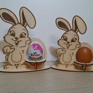 Nyuszis tojástartó, Ünnepi díszek, dekorációk, Húsvéti díszek és dekorációk, Húsvéti tojástartó, Gravírozás, pirográfia, MESKA