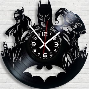 Batman bakelitlemez falióra!, Otthon & Életmód, Dekoráció, Fali és függő dekoráció, Falióra & óra, Gravírozás, pirográfia, MESKA
