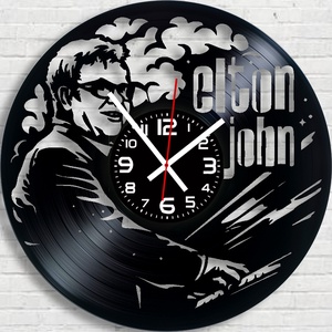 Elton John bakelitlemez falióra!, Otthon & Életmód, Dekoráció, Fali és függő dekoráció, Falióra & óra, Gravírozás, pirográfia, MESKA