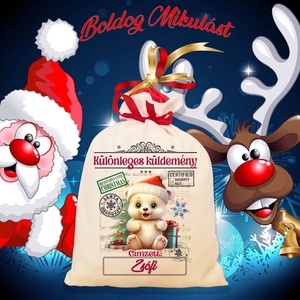 Mikulás zsák, télapó zsák, névreszóló mikulás zsák, egyedi mikulás zsák, Karácsony, Mikulás, Mikulás zsák, Fotó, grafika, rajz, illusztráció, MESKA