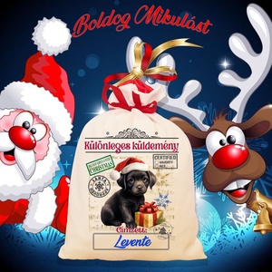 Mikulás zsák, télapó zsák, névreszóló mikulás zsák, egyedi mikulás zsák, Karácsony, Mikulás, Mikulás zsák, Fotó, grafika, rajz, illusztráció, MESKA