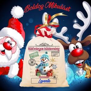 Mikulás zsák, télapó zsák, névreszóló mikulás zsák, egyedi mikulás zsák, Karácsony, Mikulás, Mikulás zsák, Fotó, grafika, rajz, illusztráció, MESKA