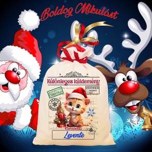 Mikulás zsák, télapó zsák, névreszóló mikulás zsák, egyedi mikulás zsák, Karácsony, Mikulás, Mikulás zsák, Fotó, grafika, rajz, illusztráció, MESKA