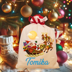 Mikulás zsák, télapó zsák, névreszóló mikulás zsák, egyedi mikulás zsák, Karácsony, Mikulás, Mikulás zsák, Fotó, grafika, rajz, illusztráció, MESKA