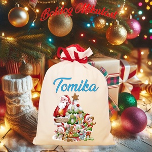 Mikulás zsák, télapó zsák, névreszóló mikulás zsák, egyedi mikulás zsák, Karácsony, Mikulás, Mikulás zsák, Fotó, grafika, rajz, illusztráció, MESKA