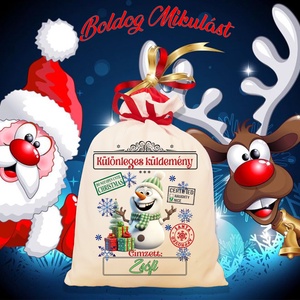 Mikulás zsák, télapó zsák, névreszóló mikulás zsák, egyedi mikulás zsák, Karácsony, Mikulás, Mikulás zsák, Fotó, grafika, rajz, illusztráció, MESKA