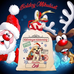 Mikulás zsák, télapó zsák, névreszóló mikulás zsák, egyedi mikulás zsák, Karácsony, Mikulás, Mikulás zsák, Fotó, grafika, rajz, illusztráció, MESKA