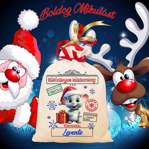 Mikulás zsák, télapó zsák, névreszóló mikulás zsák, egyedi mikulás zsák, Karácsony, Mikulás, Mikulás zsák, Fotó, grafika, rajz, illusztráció, MESKA