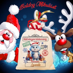 Mikulás zsák, télapó zsák, névreszóló mikulás zsák, egyedi mikulás zsák, Karácsony, Mikulás, Mikulás zsák, Fotó, grafika, rajz, illusztráció, MESKA