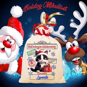 Mikulás zsák, télapó zsák, névreszóló mikulás zsák, egyedi mikulás zsák, Karácsony, Mikulás, Mikulás zsák, Fotó, grafika, rajz, illusztráció, MESKA