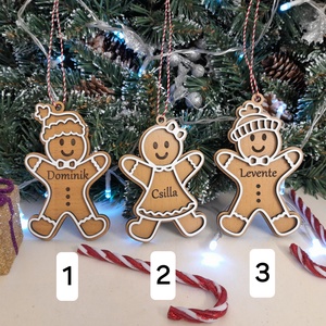 Mézeskalács karácsonyfadíszek névvel! - karácsony - karácsonyi lakásdekoráció - karácsonyfadíszek - Meska.hu