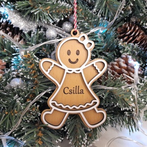 Mézeskalács karácsonyfadíszek névvel!, Karácsony, Karácsonyi lakásdekoráció, Karácsonyfadíszek, Gravírozás, pirográfia, MESKA