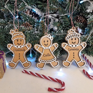 Mézeskalács karácsonyfadíszek névvel!, Karácsony, Karácsonyi lakásdekoráció, Karácsonyfadíszek, Gravírozás, pirográfia, MESKA