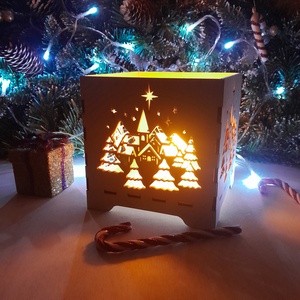 Karácsonyi lámpás!, Karácsony, Karácsonyi lakásdekoráció, Karácsonyi lakásdíszek, Gravírozás, pirográfia, MESKA