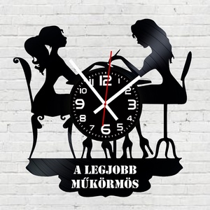 Műkörmös, manikűrös, pedikűrös bakelitlemez falióra! - Meska.hu