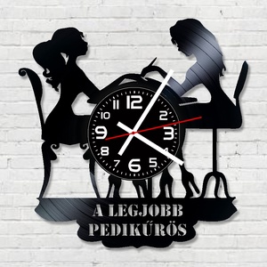 Műkörmös, manikűrös, pedikűrös bakelitlemez falióra! - Meska.hu