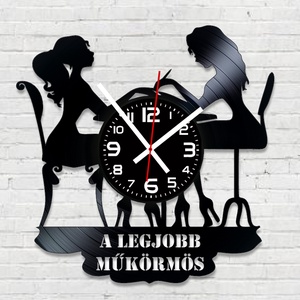 Műkörmös, manikűrös, pedikűrös bakelitlemez falióra! - otthon & életmód - dekoráció - fali és függő dekoráció - falióra & óra - Meska.hu