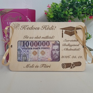 Ballagási pénzátadó!, Esküvő, Emlék & Ajándék, Nászajándék, Esküvői pénzátadó boríték, kártya, Gravírozás, pirográfia, MESKA