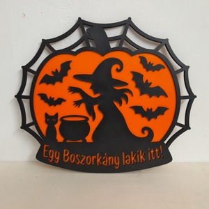 Halloweeni Tök és Boszorkány Fa Ajtódísz � Egy Boszorkány lakik itt! - Meska.hu