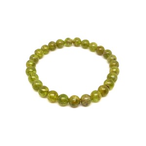 A minőségű olivin golyós ásvány karkötő 7�8mm, Ékszer, Karkötő, Ásványkarkötő, , MESKA