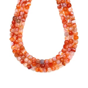 Karneol fazettált kocka 5-6x5-6mm ékszerkészítő alapanyag (füzér), Kellékek & szerszámok, Ásvány alapanyag, Ásványfüzér, , MESKA